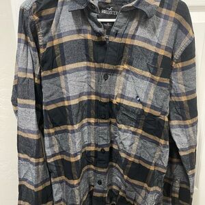 Hollister Checkered Shirt in Black and Tan